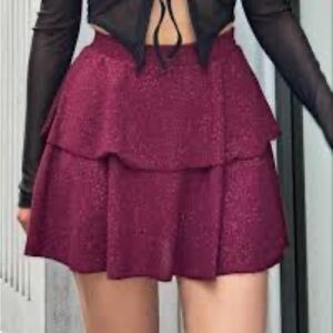 Girl Zara Burgundy Mini Skirt